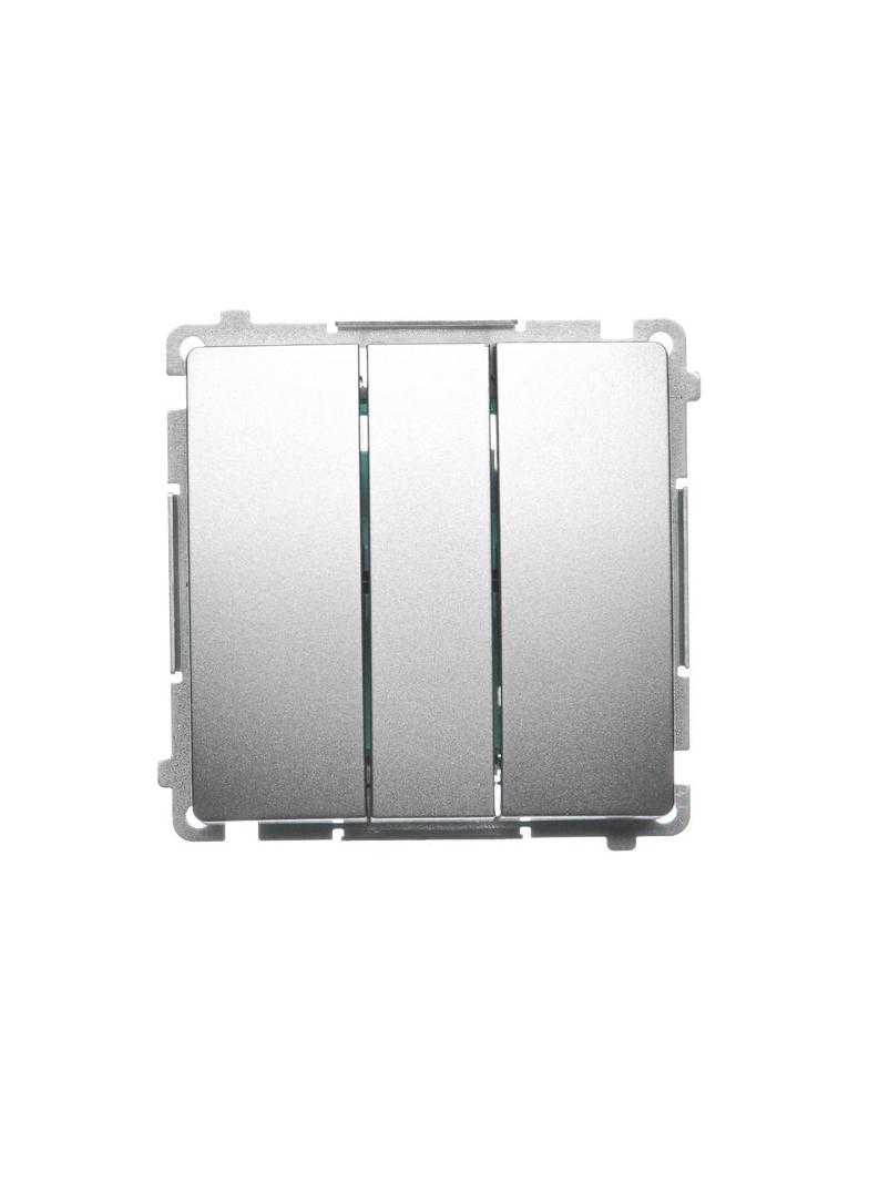 Simon Basic Przycisk potrójny 10A szybkozłączka satynowy