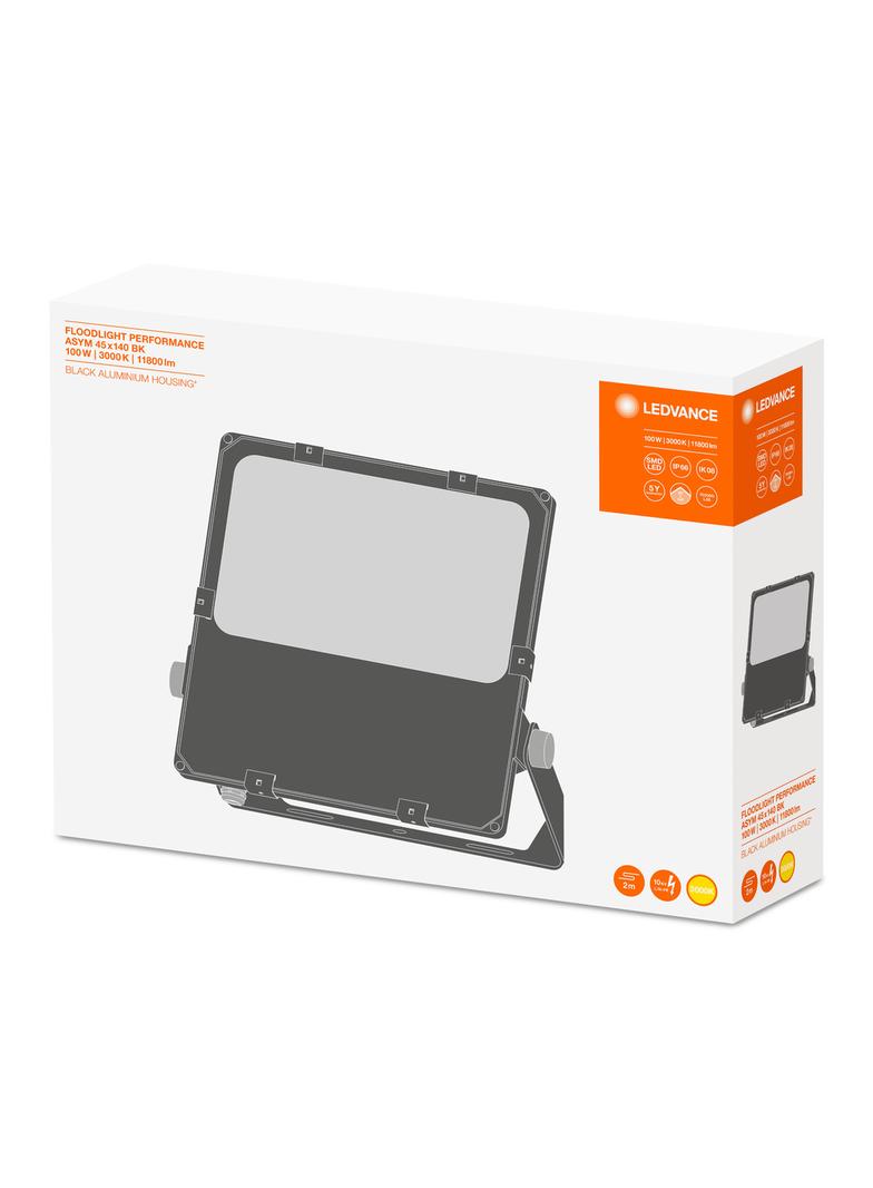 Naświetlacz FLOOD LED PERFORMANCE 100W 3000K ASYM 45x140 black