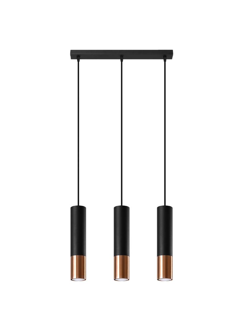 Sollux Lampa wisząca LOOPEZ 3L czarny/miedź