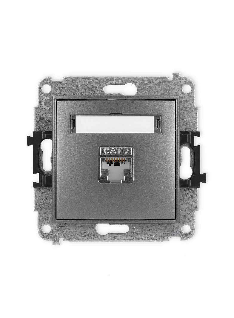 ICON Mechanizm gniazda komputerowego pojedynczego 1xRJ45, kat. 5e, ekranowany, 8-stykowy grafitowy