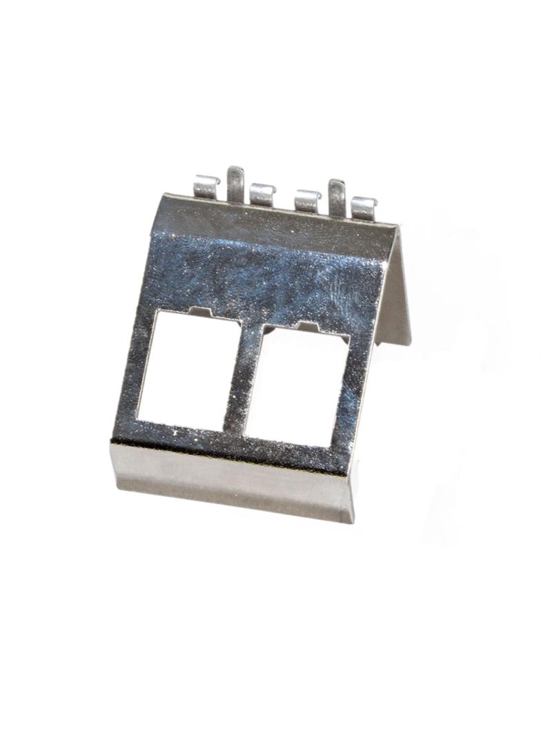 Adapter ze stali nierdzewnej na szynie DIN dla 2 modułów Keystone