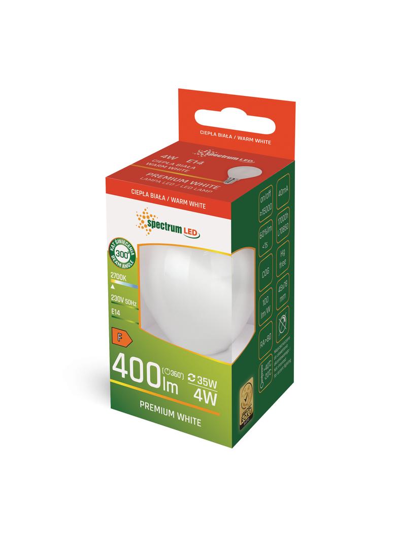 LED KULKA E-14 230V 4W COG WW WHITE SPECTRUM