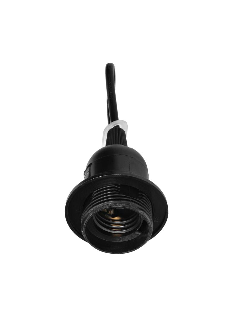 Oprawka remontowa E27 z kołnierzem, czarna LH/E27-27/B/PZ ORNO