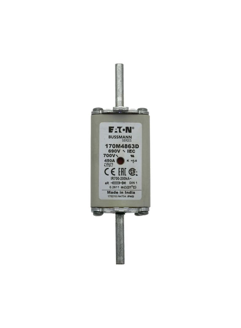 450A 690V aR DIN 1 HSDNH FUSE Wkładka szybka 450A AC 690V DIN 1 aR DIN IEC podwójny wskaźni 170M4863