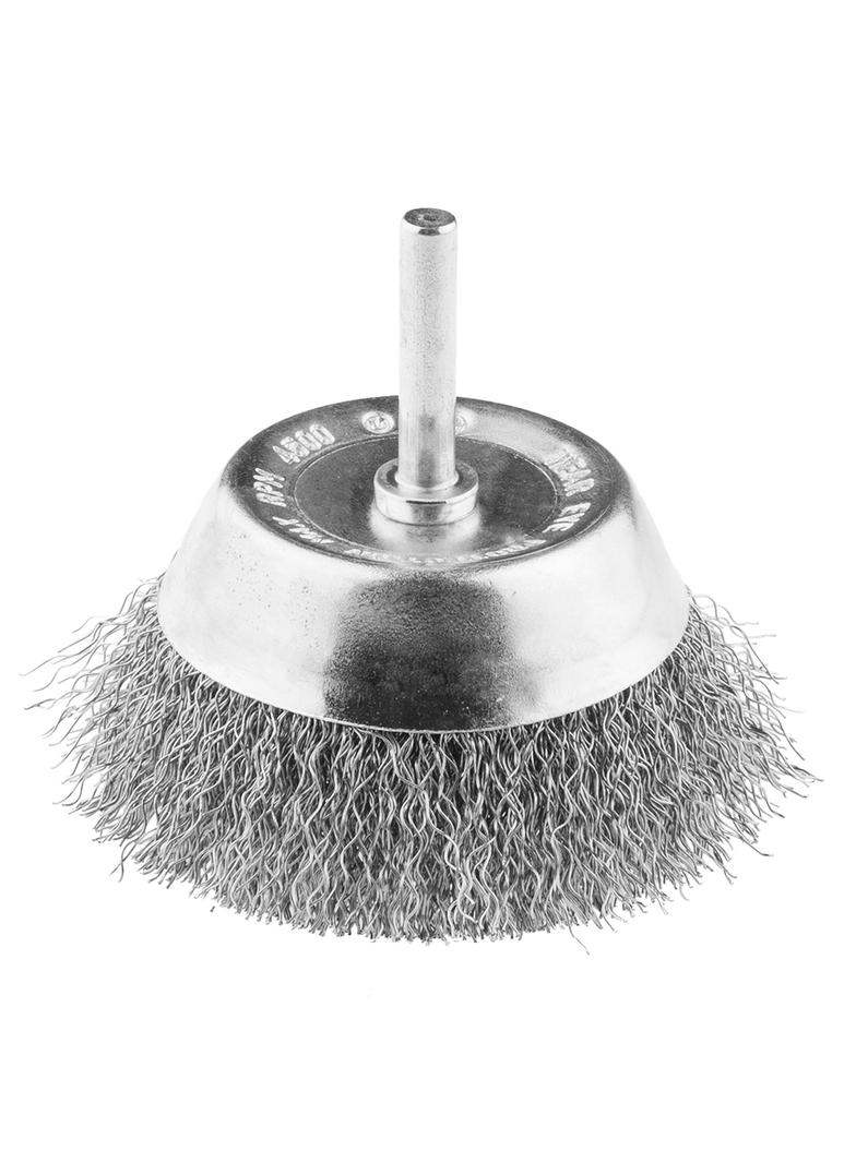 Szczotka druciana doczołowa z trzpieniem 75 mm, INOX