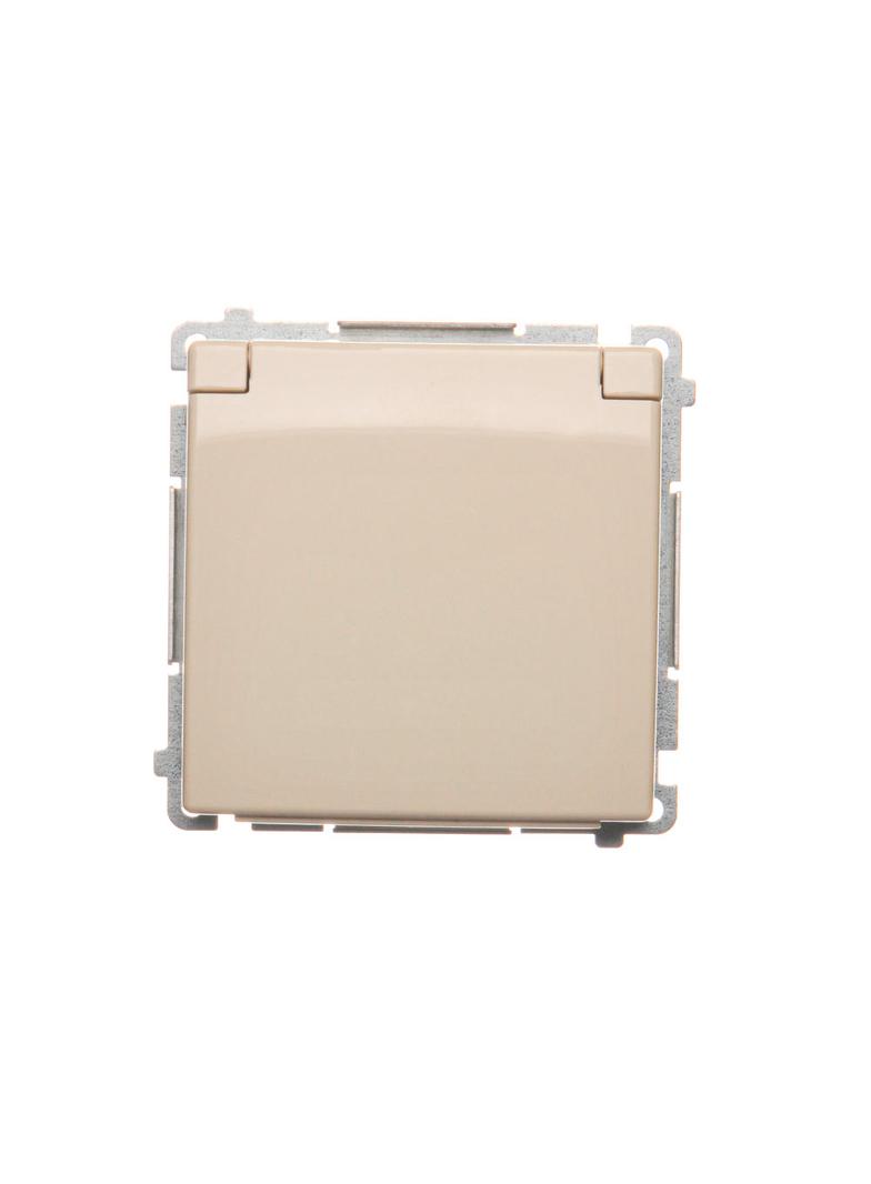 Simon Basic Gniazdo wtyczkowe z uziemieniem z przesłonami torów prądowych bryzgoszczelne IP44 16A 250V zaciski śrubowe beż BMGZ1BZ.01/12 BMGZ1Bz.01/12 KONTAKT