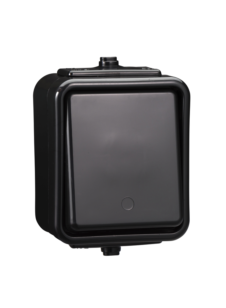 Cedar, łącznik 1-biegunowy, IP44, czarny