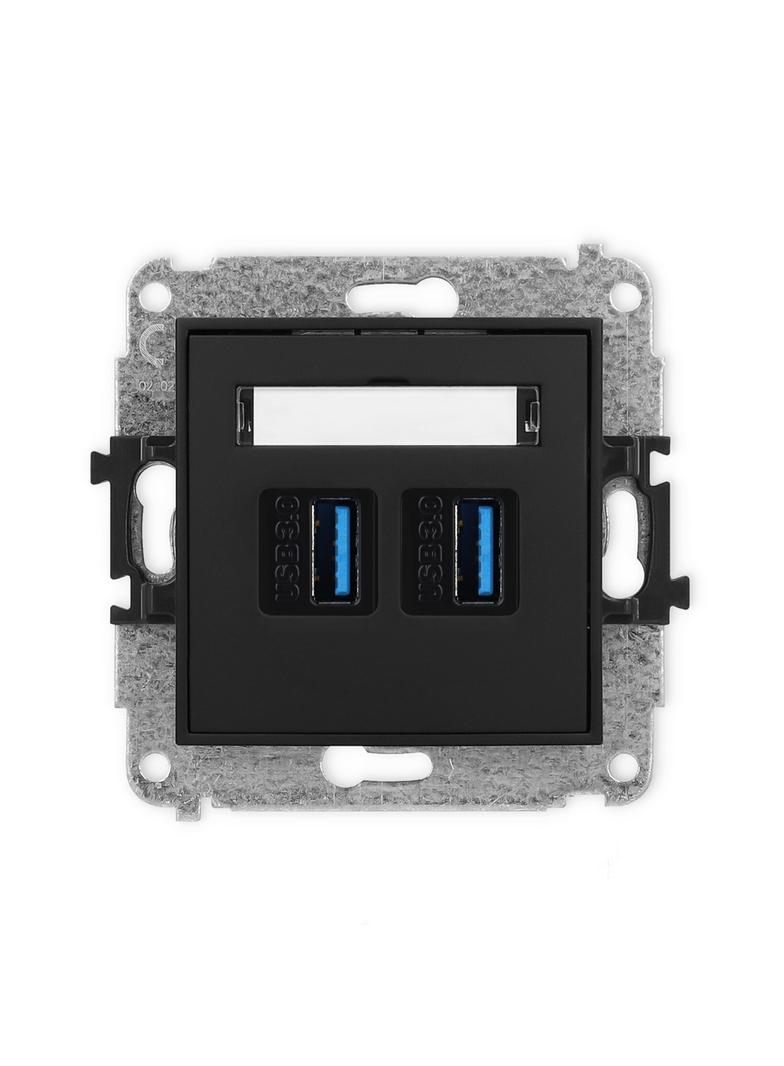 ICON Gniazdo podwójne 2xUSB A-A 3.0 czarny mat 12IGUSB-6 KARLIK