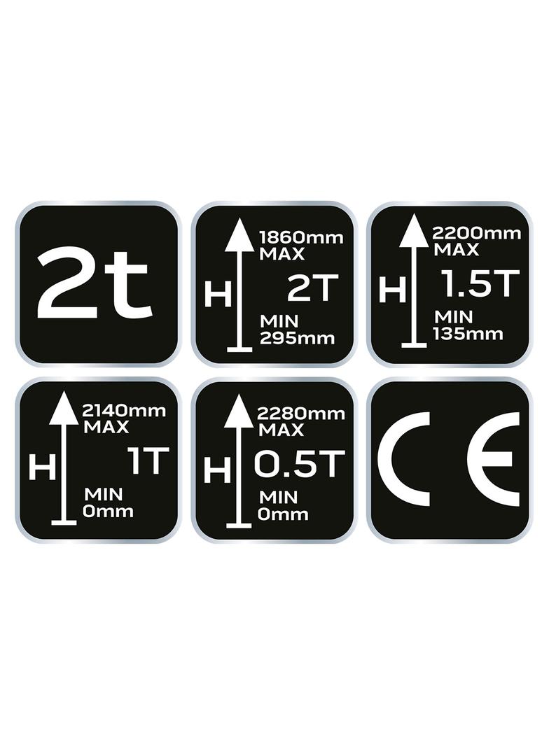 Podnośnik warsztatowy 2 t, 25-2382 mm, żuraw