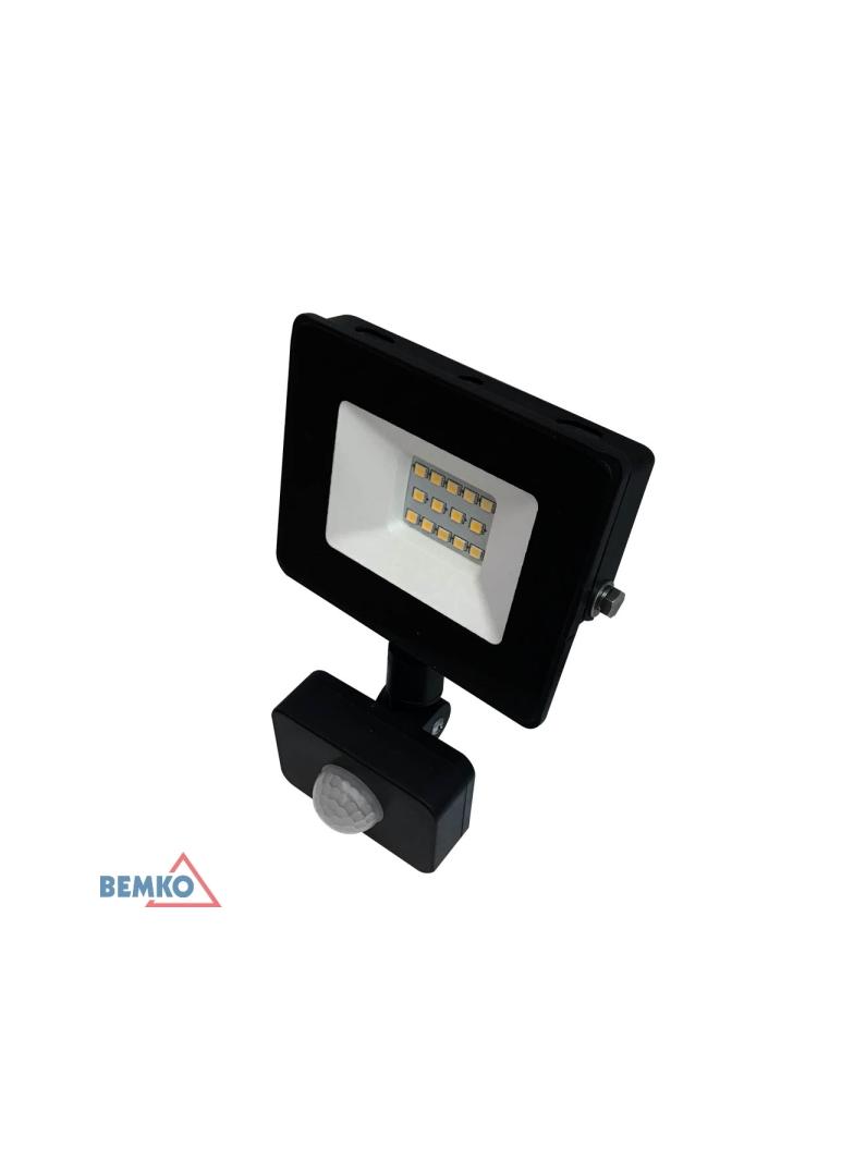 NAŚWIETLACZ LED SMD KASTEL 10W 4000K 800LM IP65 CZARNY CZ. PIR