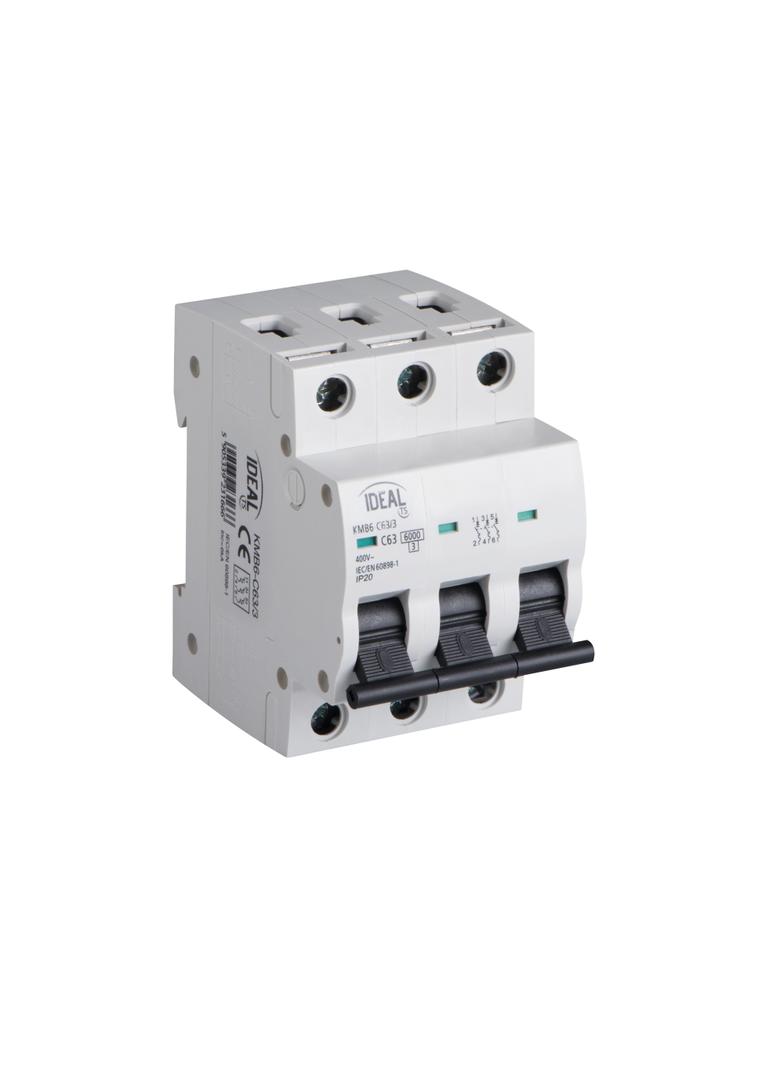 Wyłącznik nadprądowy 6kA 3P C63A KMB6-C63/3 23166 KANLUX