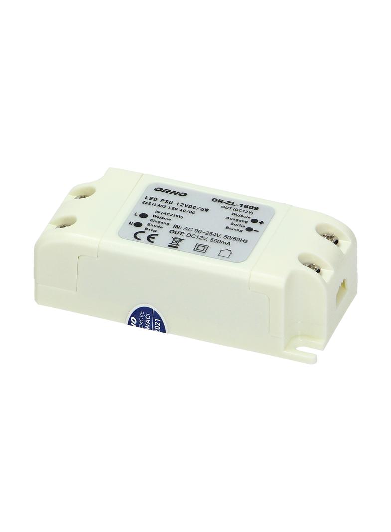 Zasilacz LED 12V DC 6W 0,5A IP20 OR-ZL-1609 ORNO