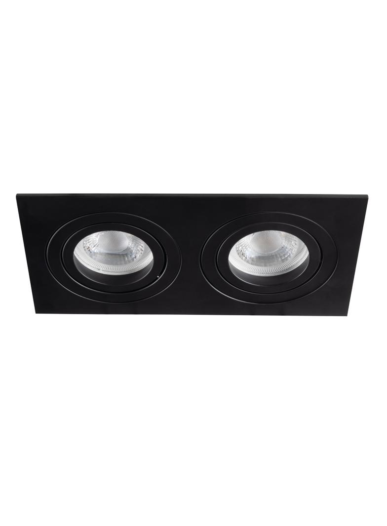 Oprawa punktowa 2x50W GX5,3 IIIkl. 12V IP20 SEIDY CT-DTL250-B/M kwadratowa czarny mat 19459 KANLUX