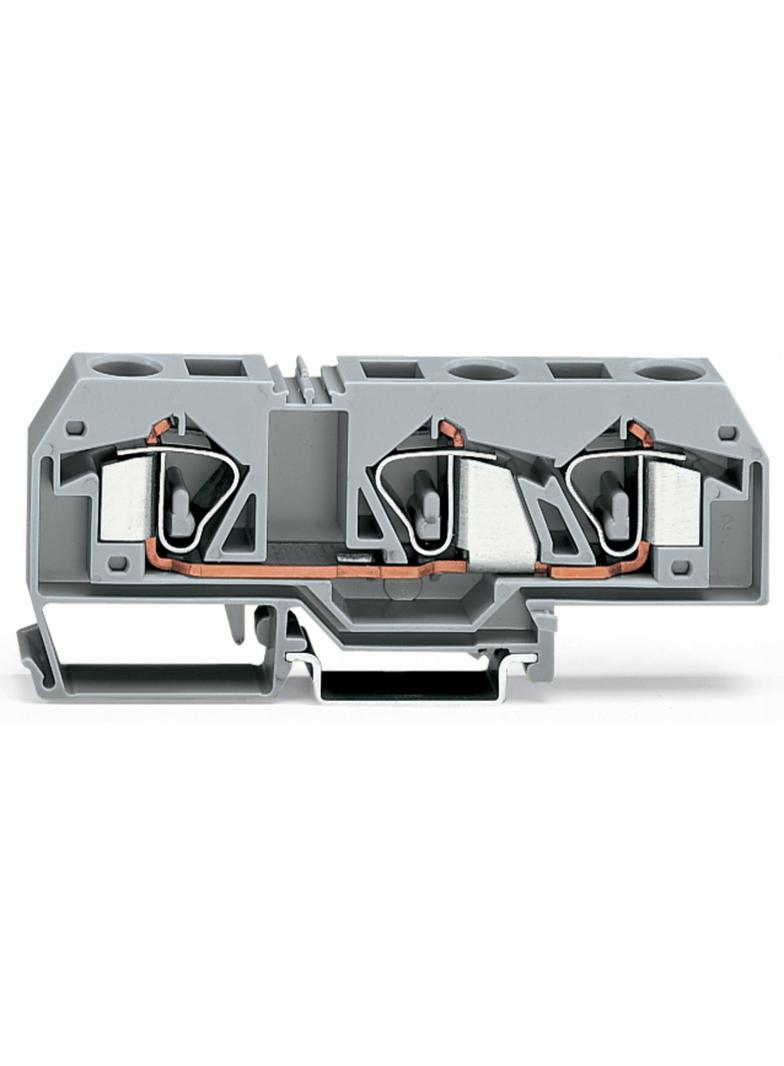 Złączka szynowa 3‑przewodowa 16mm2 szara 283‑671 /20szt./ WAGO