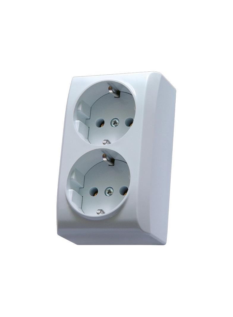 BIS Gniazdo podwójne z uziemieniem schuko - kolor biały