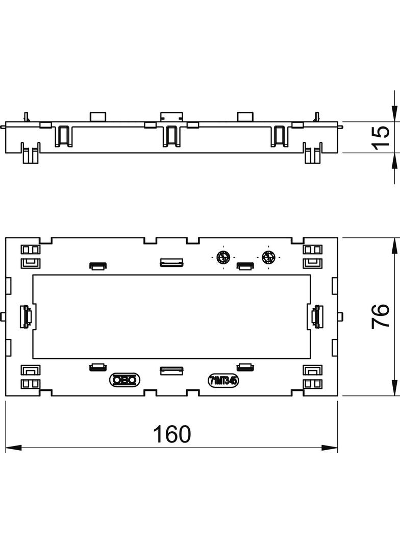 71MT3 45-2, Puszka instalacyjna Modul 45, otwarta