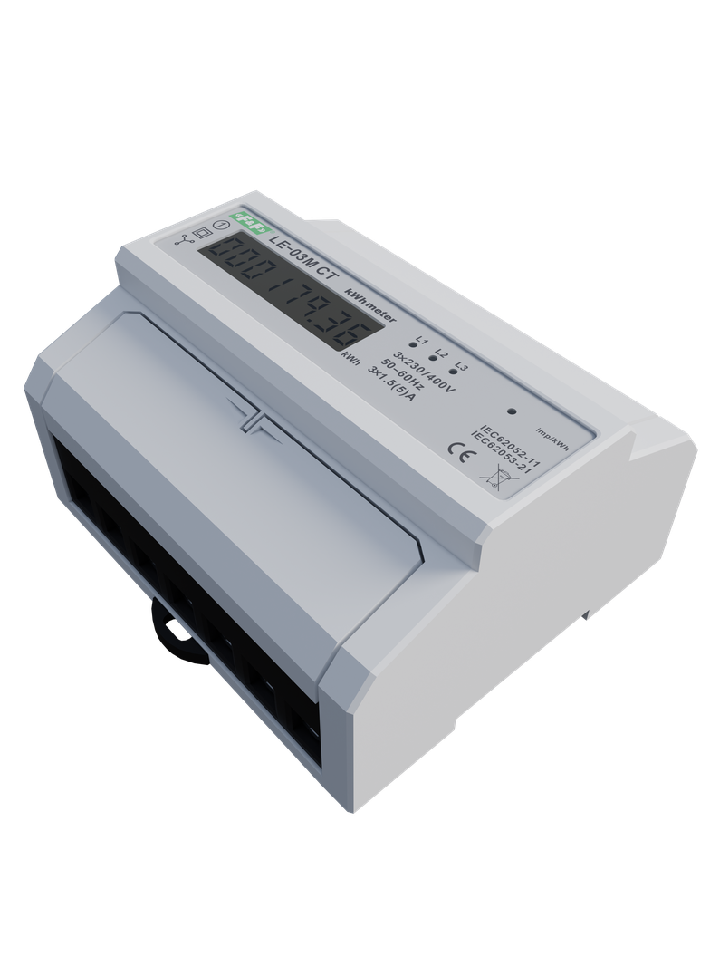 Licznik energii elektrycznej - trójfaz. z programowalną przekładnią RS-485 MODBUS LCD kl.1 LE-03M-CT F&F