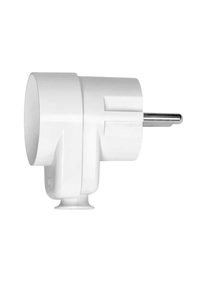 Wtyczka kątowa 2P z gniazdem biała WT-16U/G K2/BIAŁY ORNO