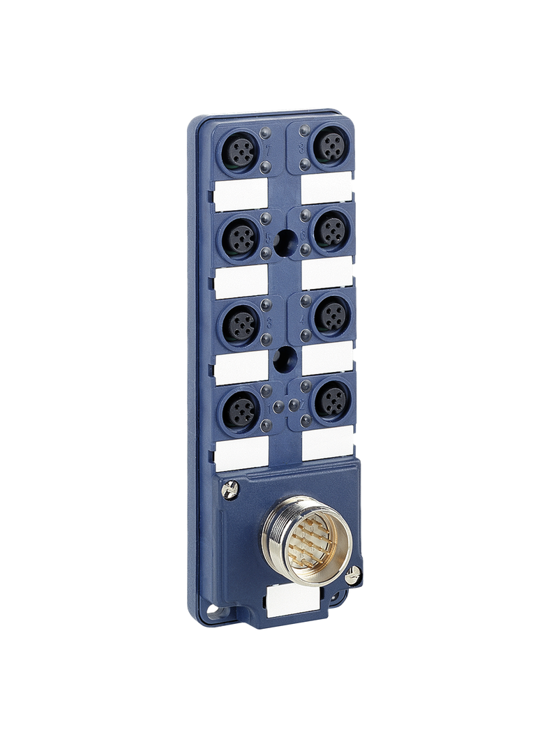 Modicon ABE9, pasywna skrzynka rozdzielcza, IP67, kabel 10 m, 8 kanałów ze złaczem M12, Led