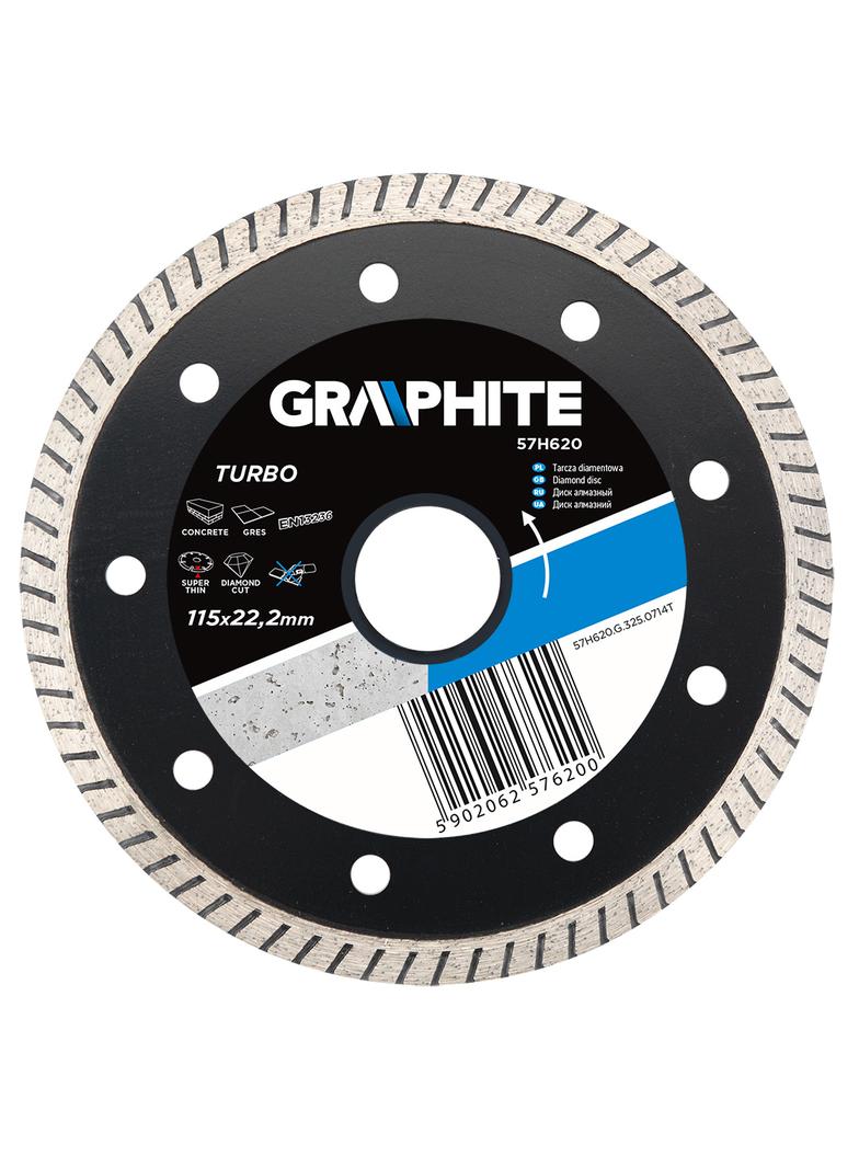 Tarcza diamentowa 115 x 22.2 mm, turbo super cienka