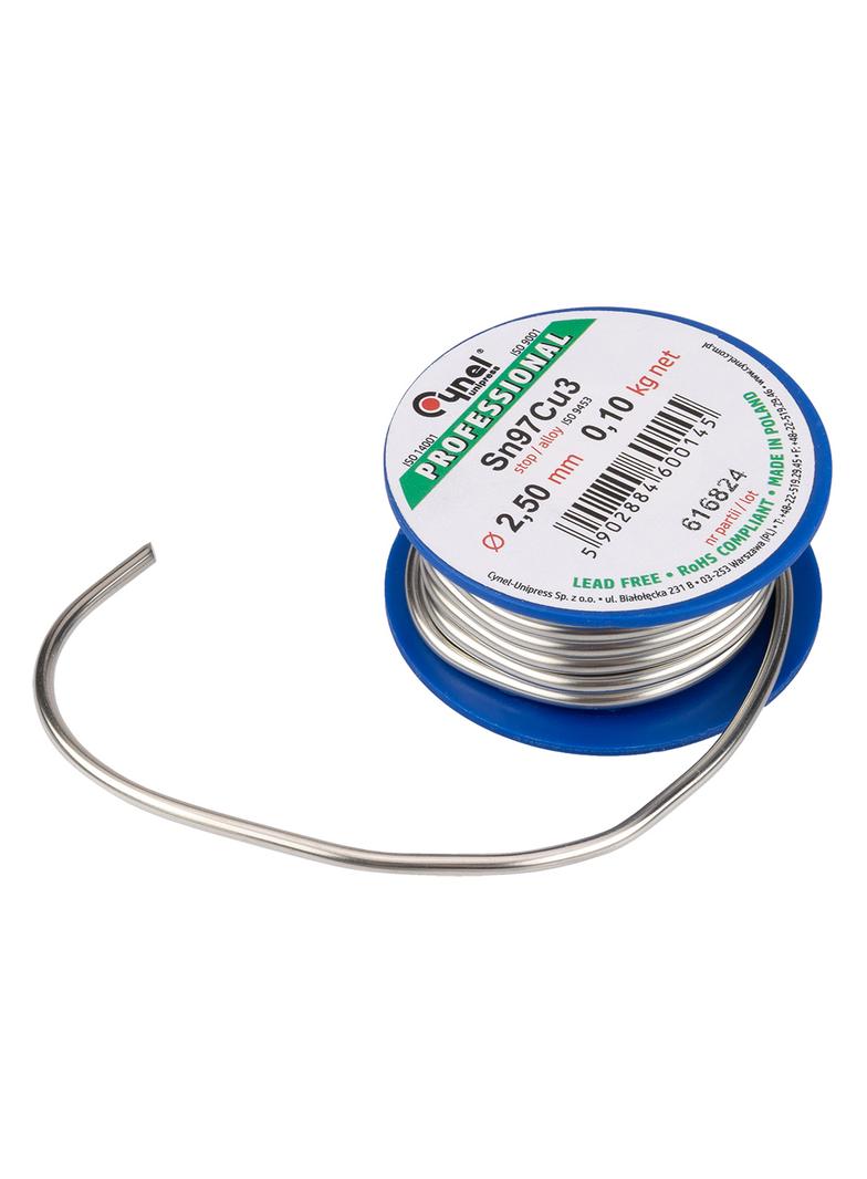 Spoiwo lutownicze 97% Sn, 3% Cu, drut 2,5 mm, 100 g CYNEL GTX 44E742 GTX Poland