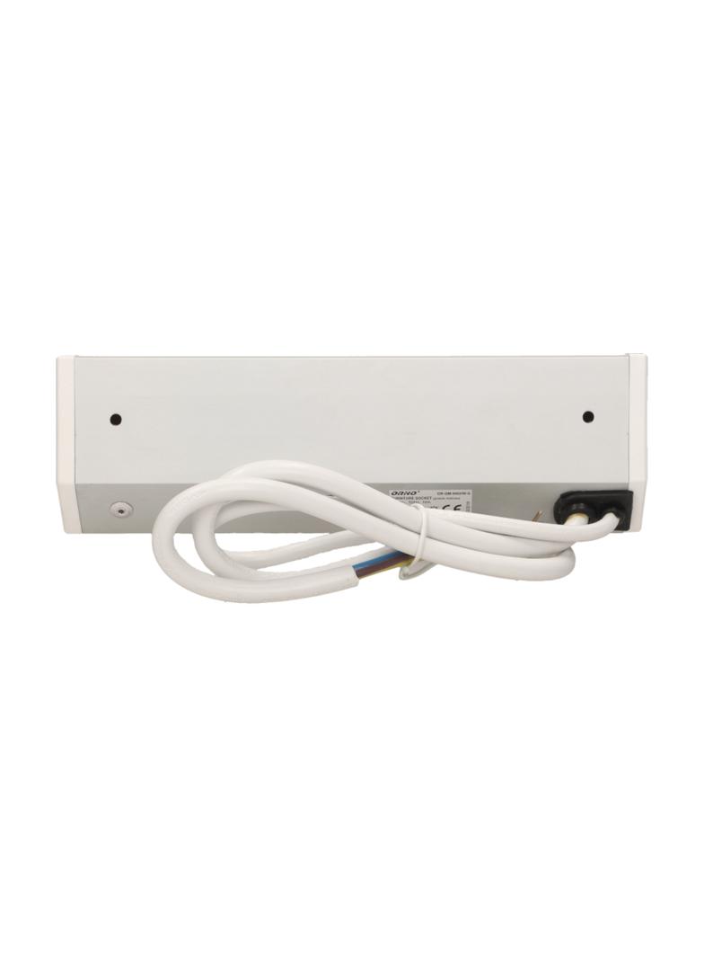 Gniazdo meblowe 2x2P+Z z wyłącznikiem, biało-srebrne OR-GM-9002/W-G ORNO