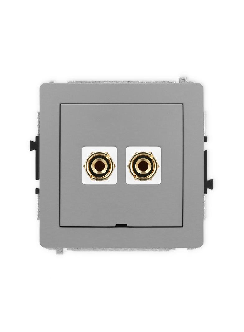 DECO Mechanizm gniazda głośnikowego pojedynczego, bez pola opisowego (typu banan - czerwony i czarny