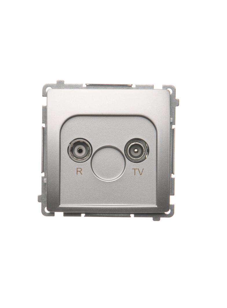 Simon Basic Gniazdo antenowe R-TV zakończeniowe do gniazd przelotowych 1x wejście: 5–862 MHz srebrny