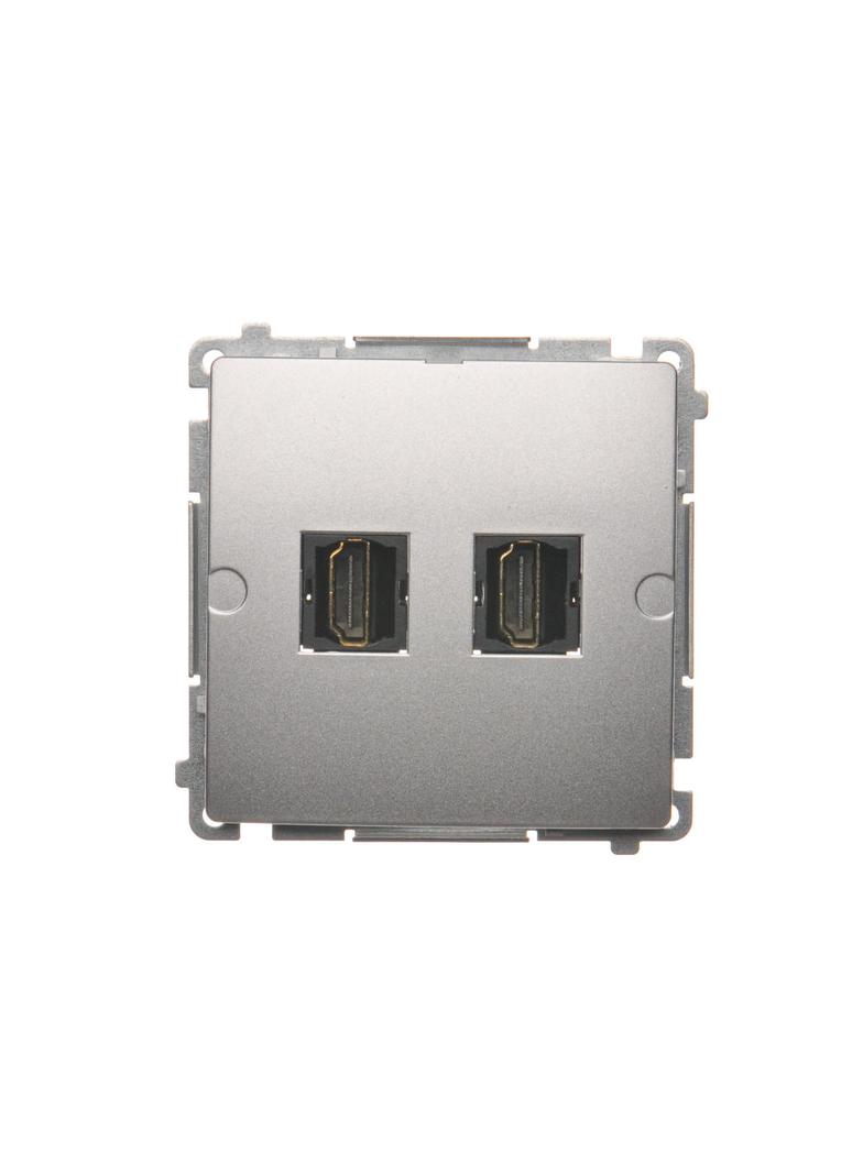 Simon Basic Gniazdo HDMI podwójne srebrny mat BMGHDMI2.01/43 KONTAKT