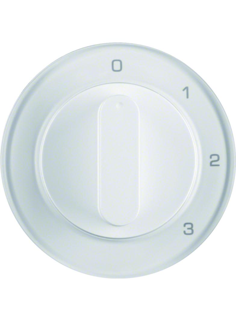 R.1/R.3/R.8 Płytka czołowa z pokrętłem do łącznika 3-poz. z pozycją  0  biały