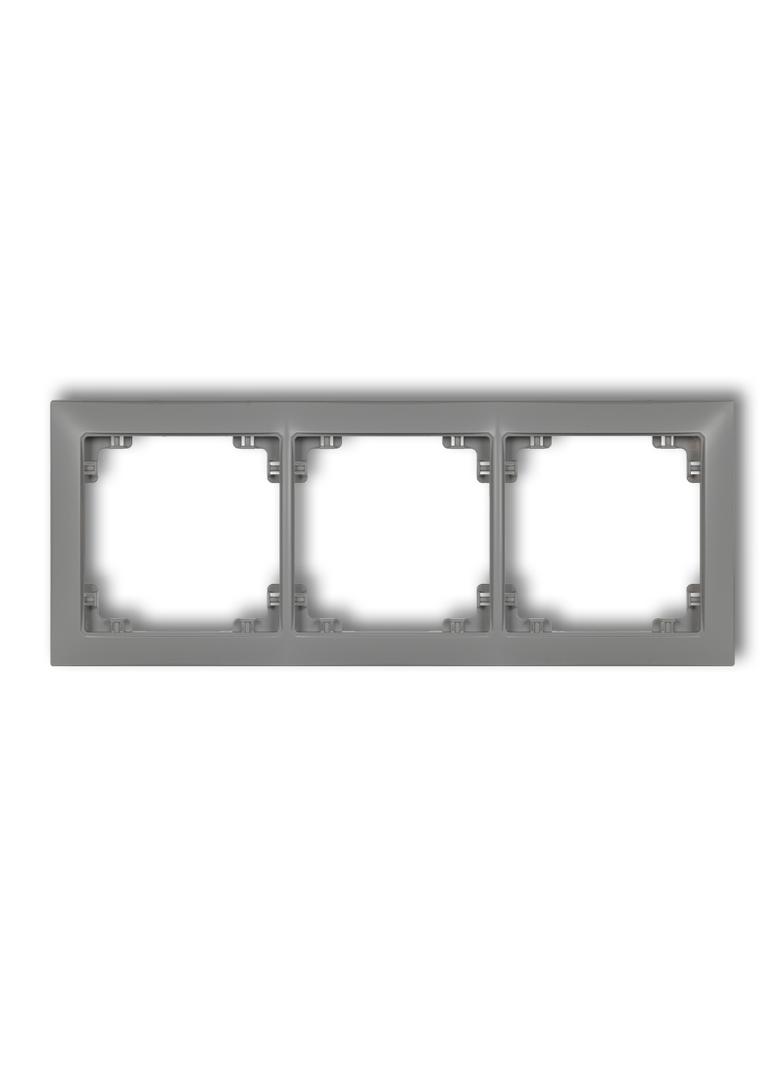 DECO Ramka uniwersalna potrójna z tworzywa DECO Soft szary mat