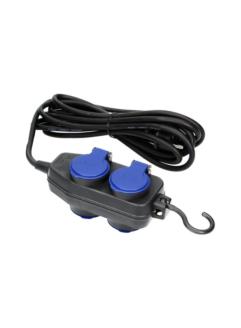 Przedłużacz warsztatowy bryzgoszczelny IP44, 4 gniazda (2+2) 2P+Z, IP44, przewód gumowy, H05RR-F 3x1