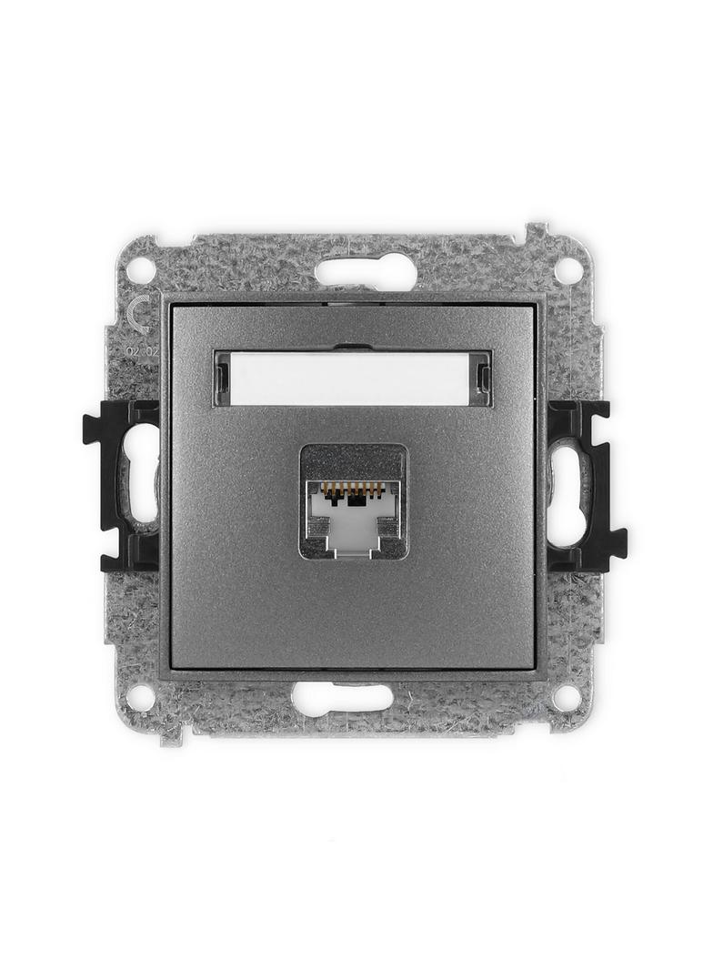 ICON Mechanizm gniazda komputerowego pojedynczego 1xRJ45, kat. 5e, ekranowany, 8-stykowy grafitowy