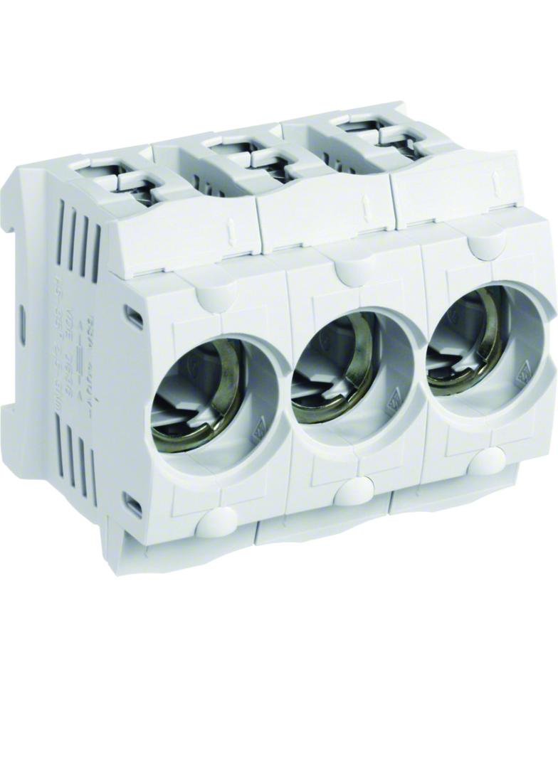 Gniazdo bezp. z tworzywa D01/3 E14 3P SIS 16A 400VAC TS35 zac.kl. 35mm2 LD047 HAGER