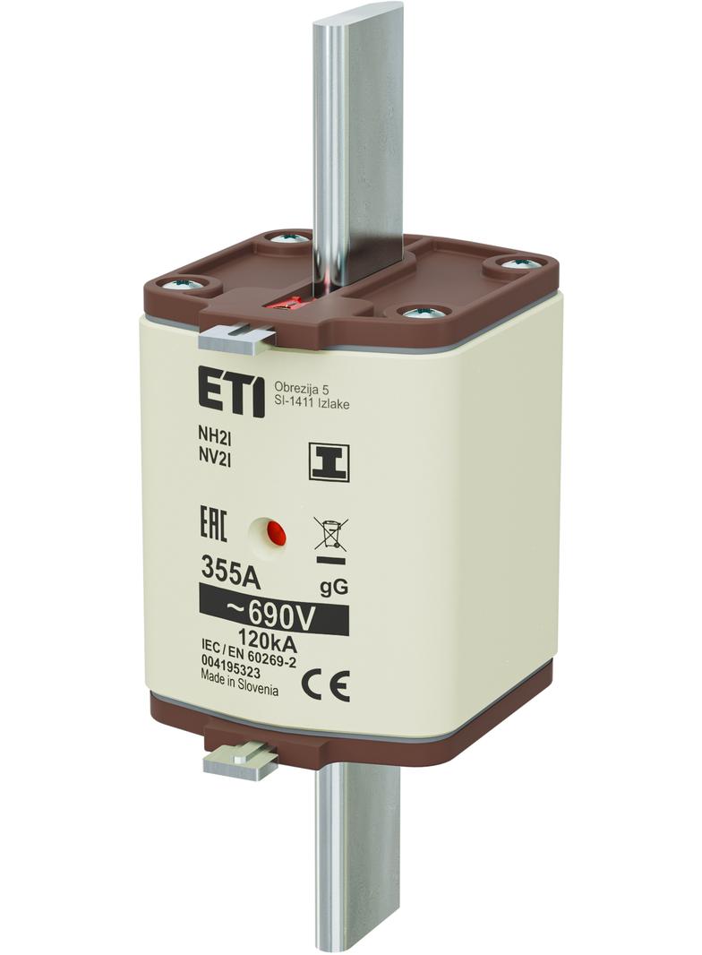 Wkładka topikowa NH zwłoczna KOMBI Zaczepy izolowane NH2/I gG 355A 690V 004195323 ETI