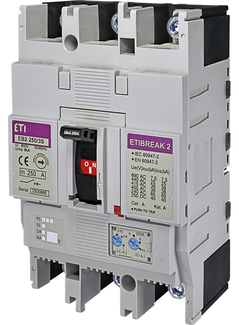 Wyłącznik mocy 36kA wyzw. TM EB2 250/3S 250A 3P 004671083 ETI