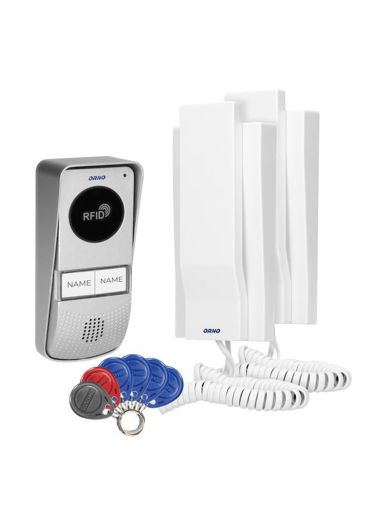 Zestaw domofonowy 2-rodzinny z interkomem natynkowy z czytnikiem breloków MIZAR MULTI OR-DOM-AT-930/