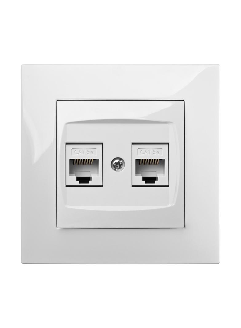 CARLA gniazdo 2xRJ45 komputerowe cat 5e białe