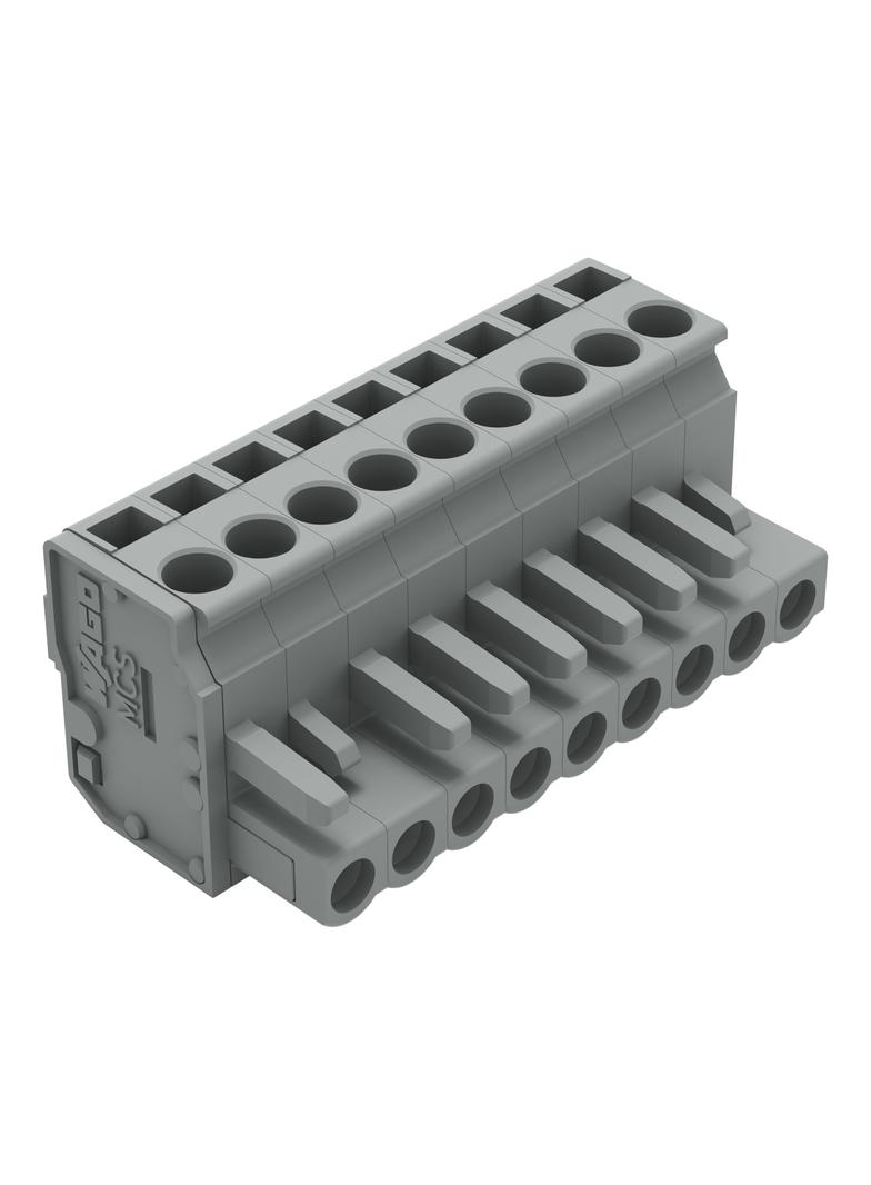 MCS-MIDI Classic gniazdo kątowe 9-bieg. szare raster 5 mm /50szt./ WAGO