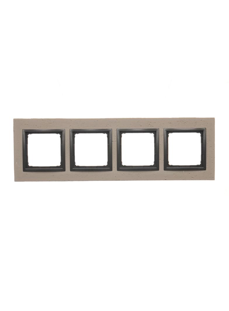 Simon 54 Nature Ramka 4-krotna Nature-Beton FUNDA MENTE IP20/IP44* (*IP44-należy zastosować zestaw uszczelek DUN4) DRN4/93 KONTAKT