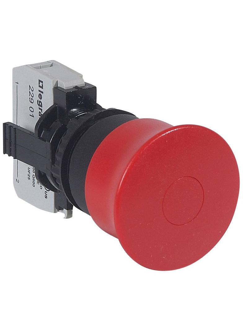 OSMOZ KOMPLET BEZ PODŚWIETLENIA - GŁÓWKA STOP (PRZYCIŚNIJ-CIĄGNIJ) CZERWONA O40 + UCHWYT + 1R, Legra