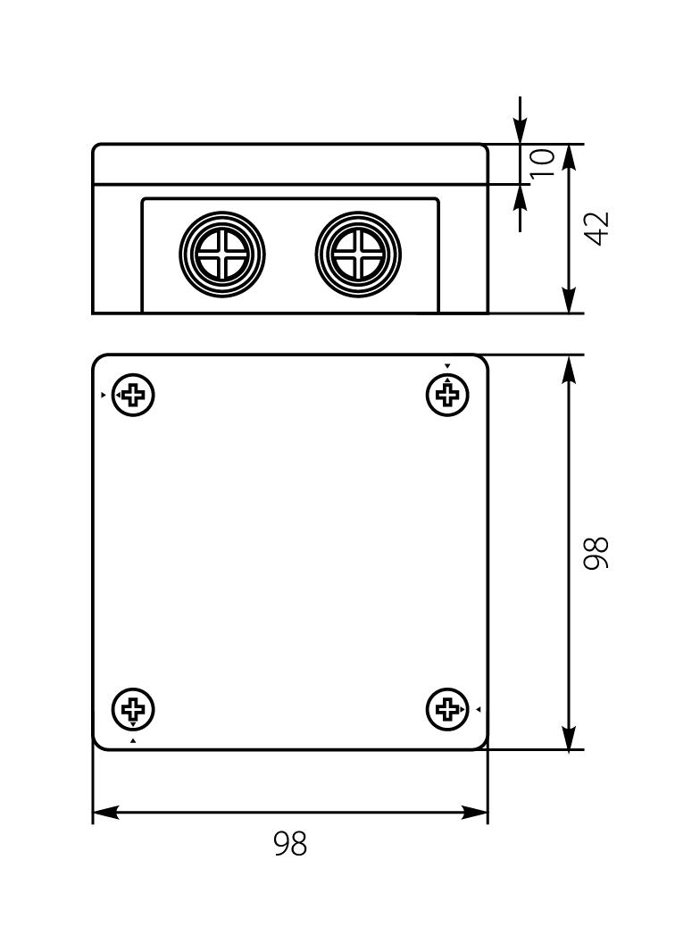 VP-42 Puszka n/t 98x98x42mm IP55 8-wl Z-sł. popiel VP 042-03 61.145 OPATÓWEK