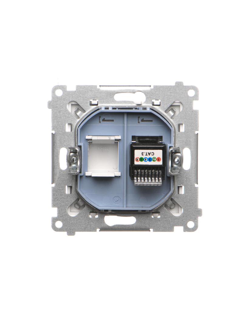 Simon 55 Gniazdo telefoniczne pojedyncze RJ12 Biały mat