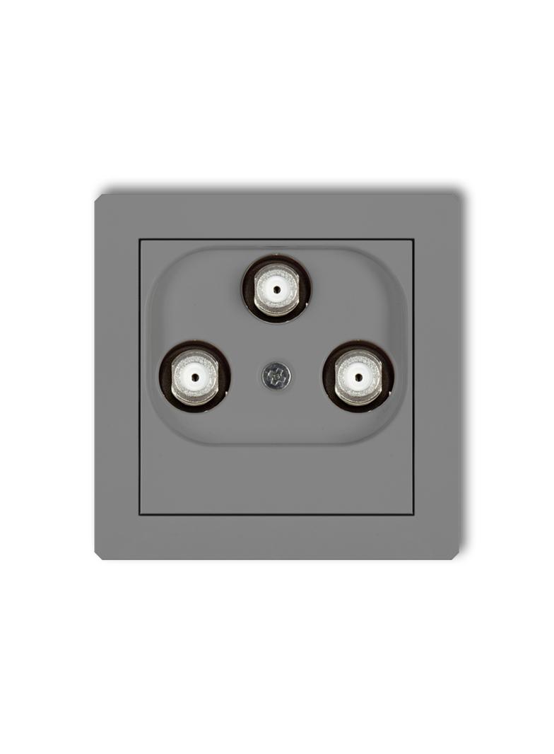 DECO Gniazdo antenowe multimedialne 3F DATA (Vectra) szary mat 27DGMV KARLIK
