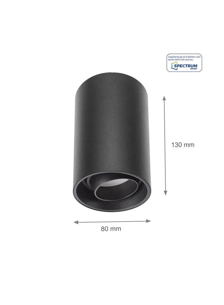 CHLOE SPOT GU10 NATYNKOWA IP20 okrągła czarna ruchoma