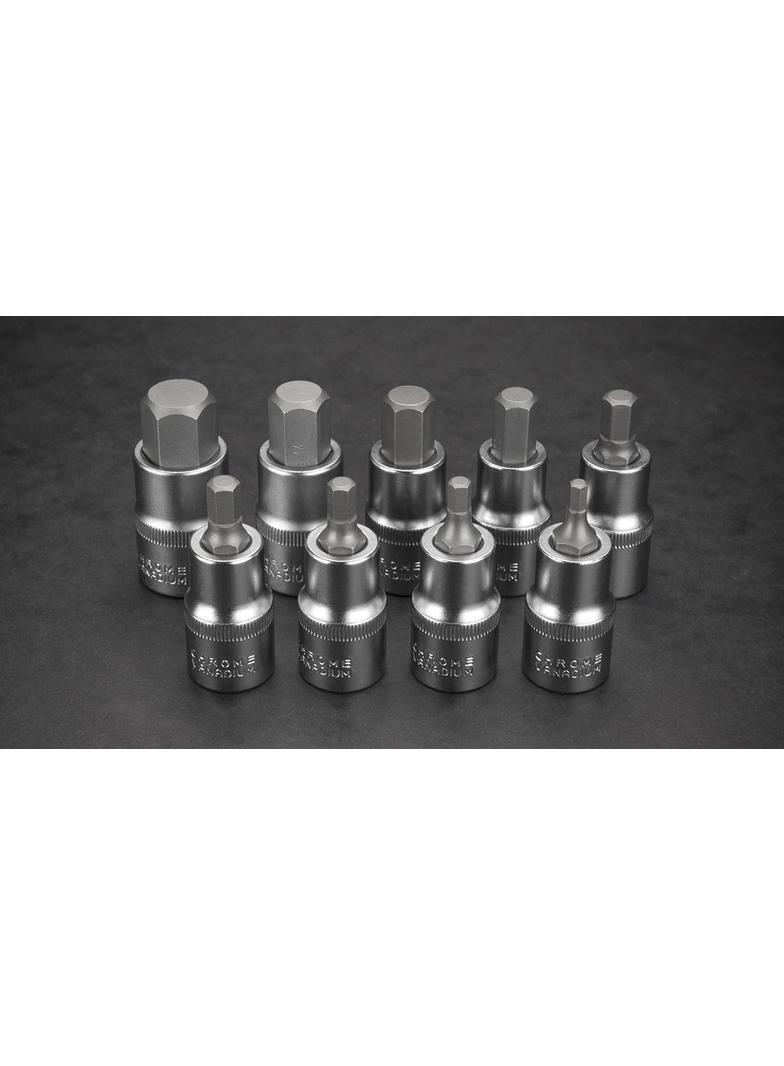 Końcówki sześciokątne na nasadce 55 mm, zestaw 9 szt.