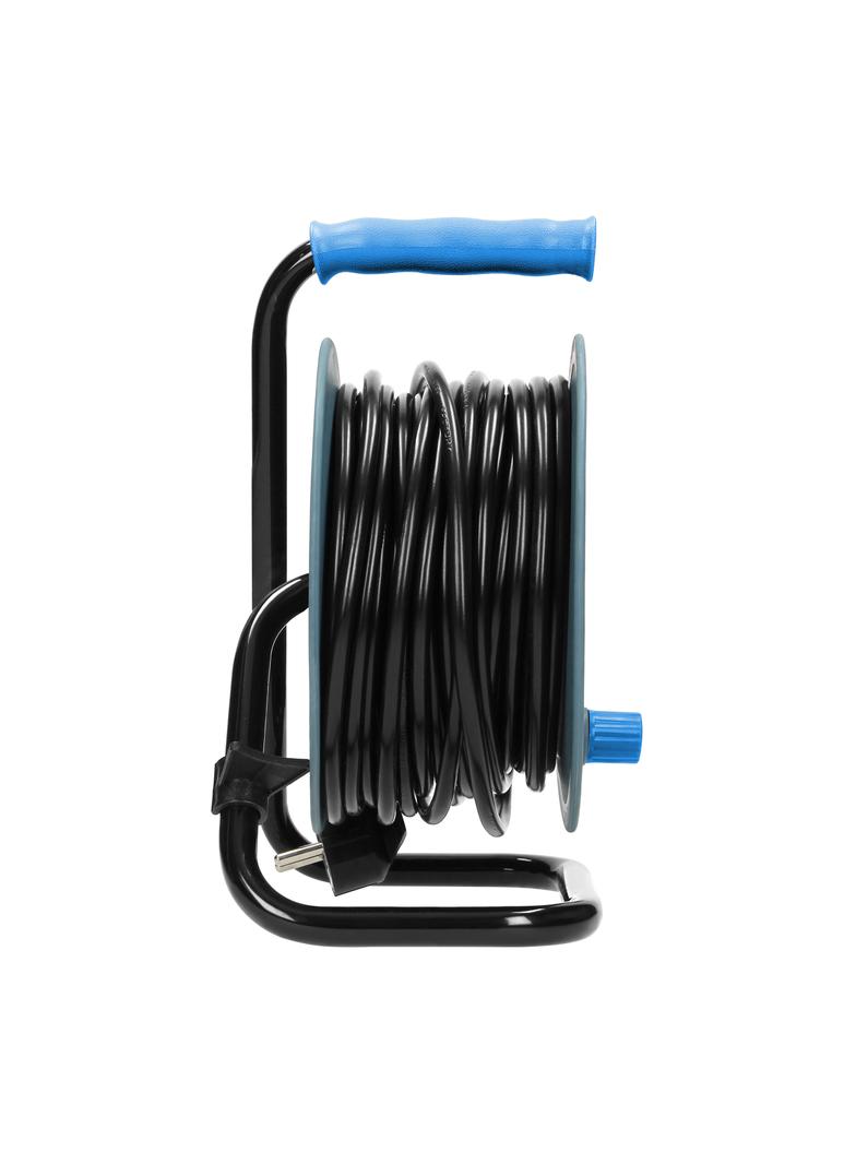 Przedłużacz bębnowy MINI, 4 gniazda 2P+Z (Schuko), metalowy stojak, polwinit H05VV-F 3x1mm2 , długość 15m, turkusowy OR-AE-1339/T(GS) ORNO