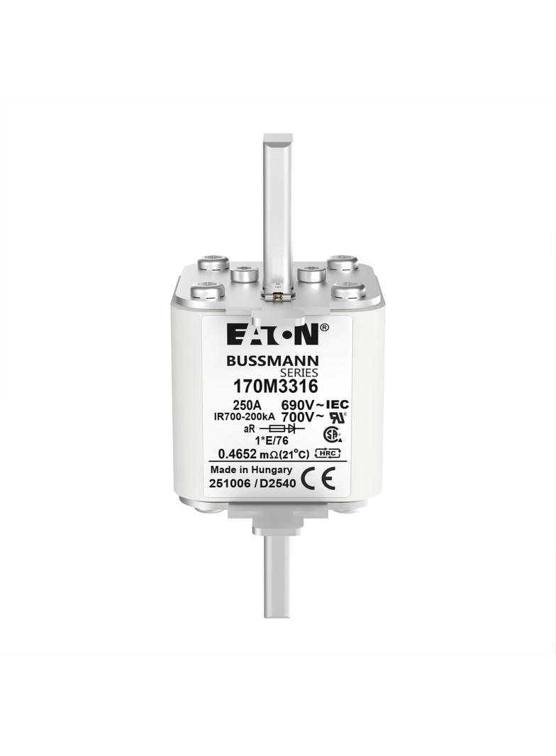 250A 690V IEC 1*E/76 aR FUSE Wkładka szybka 250A AC 690V rozmiar 1 45x59x102 mm aR, 170M3316 EATON