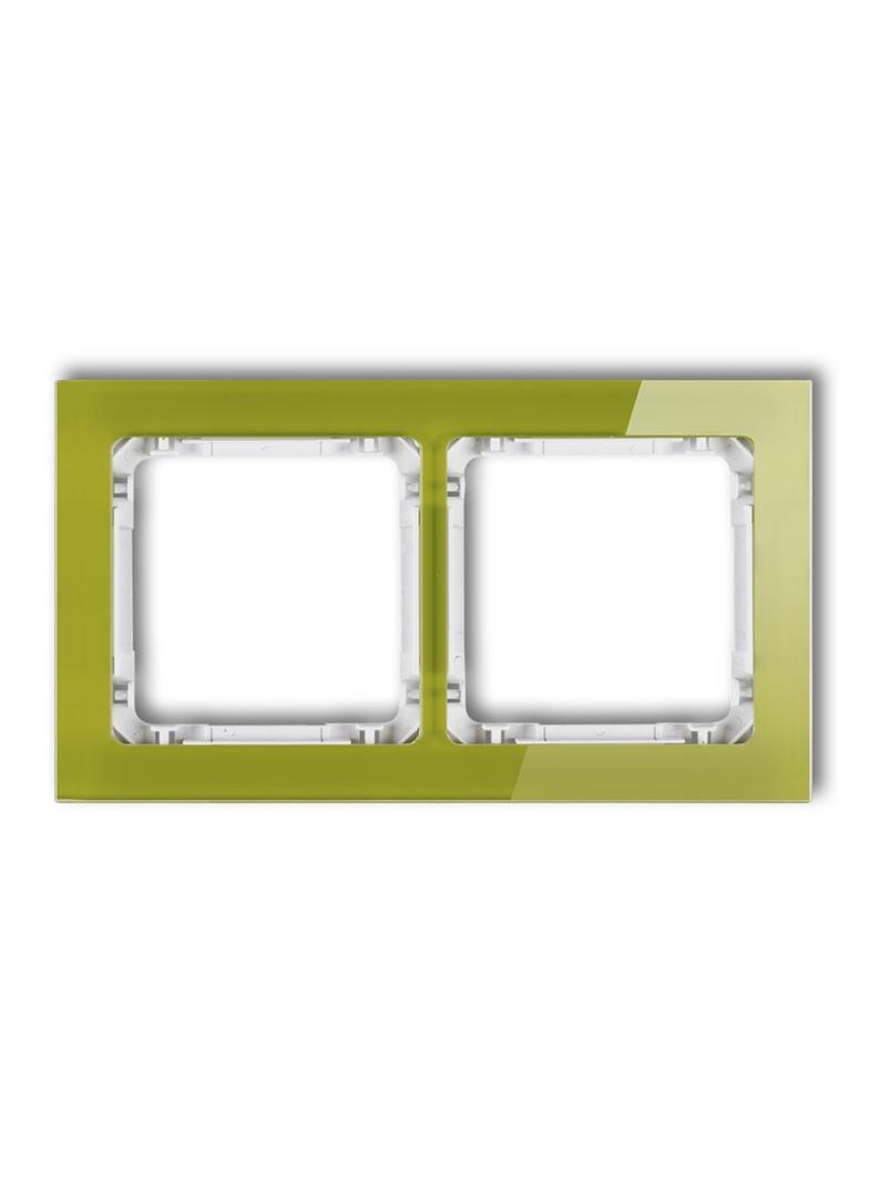 DECO Ramka uniwersalna podwójna - efekt szkła (ramka zielona; spód biały)