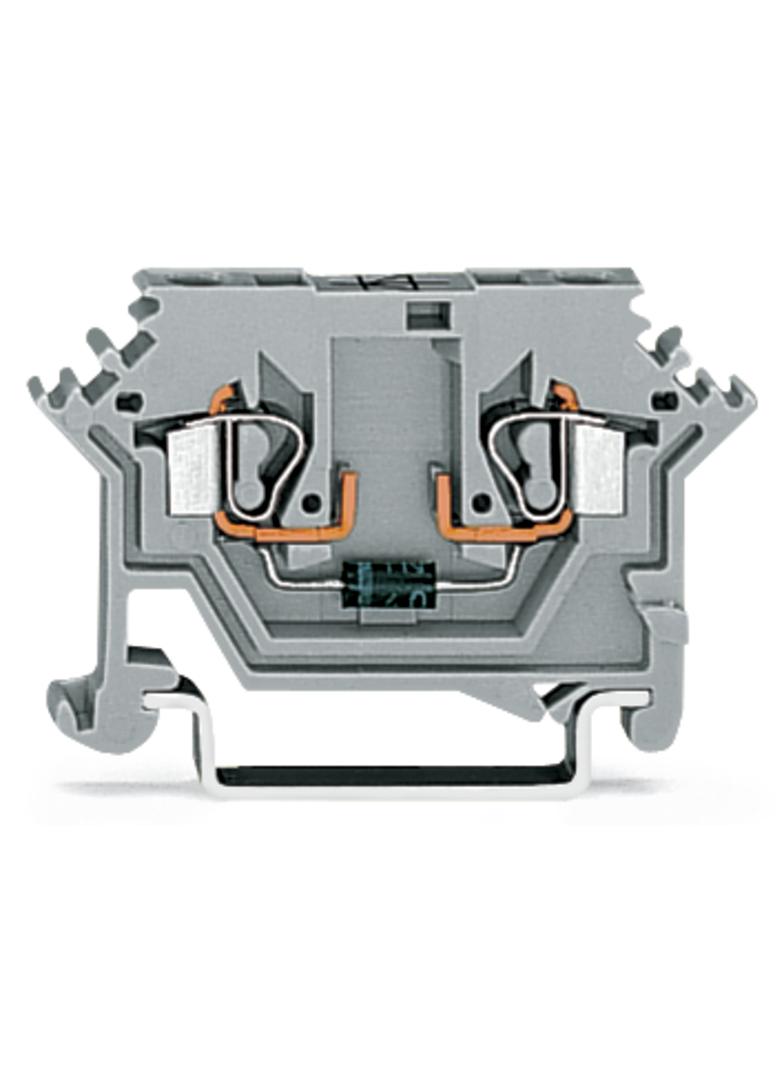 Złączka szynowa 2‑przewodowa diodowa 2,5mm2 szara 280‑613/281‑410 /100szt./ WAGO